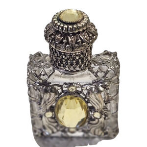 Vtg Czech Ornalu Yellow Miniature Mini Perfume Bottle
